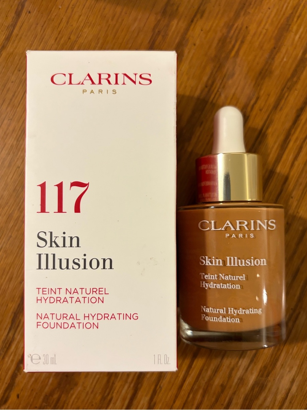 Clarins Skin Illusion Foundation 117 Hazelnut Medium to Deep Luminous